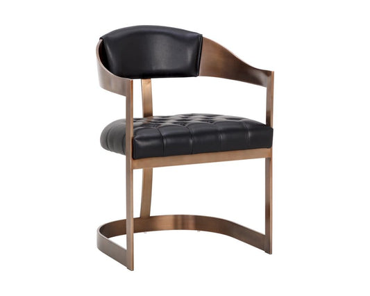 Sunpan - Ikon Beaumont Dining Armchair - Antique Brass - Cantina Black - 111103 view 1