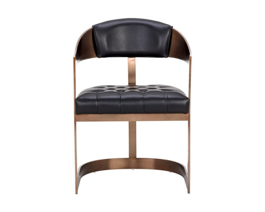 Sunpan - Ikon Beaumont Dining Armchair - Antique Brass - Cantina Black - 111103 view 2