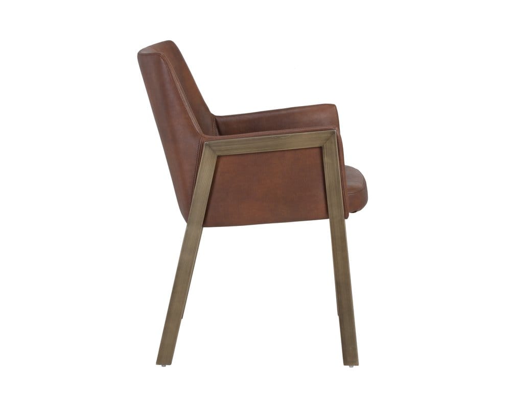 Sunpan - Ikon Bernadette Dining Armchair - Bravo Cognac - 105286 view 3
