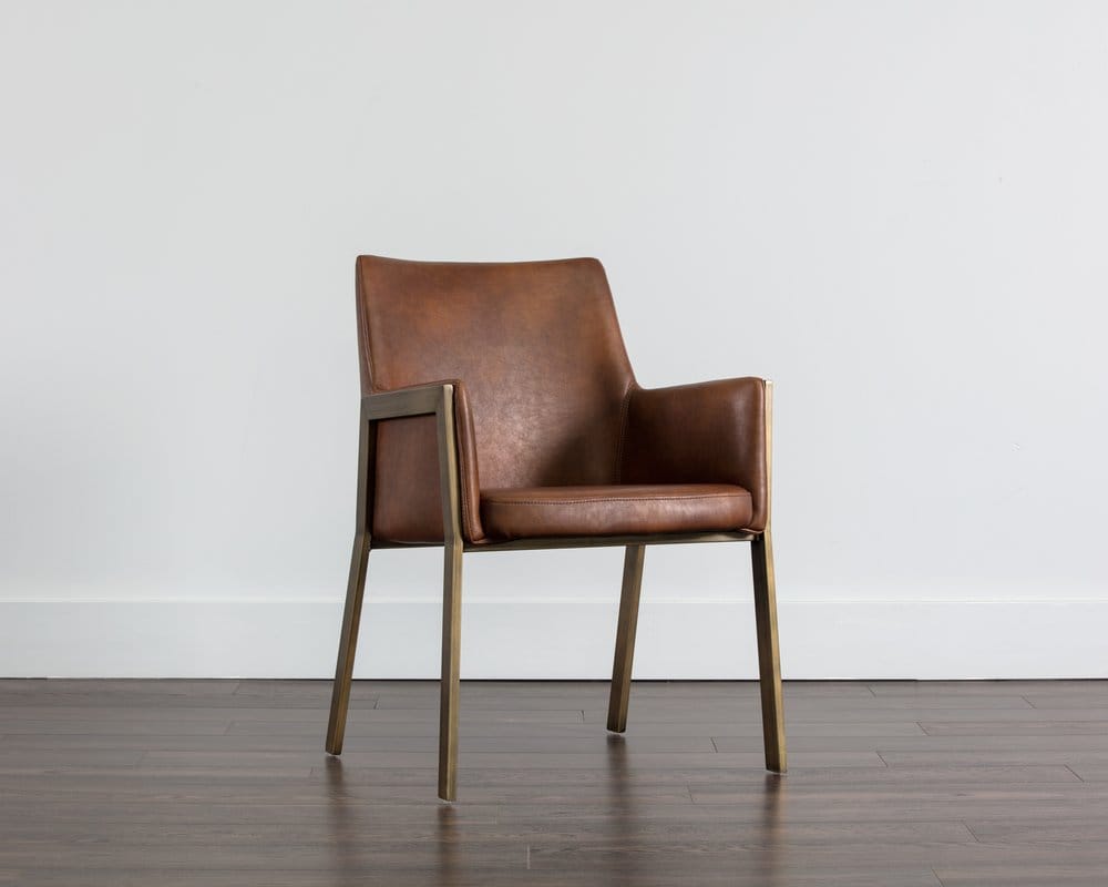 Sunpan - Ikon Bernadette Dining Armchair - Bravo Cognac - 105286 view 5