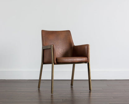 Sunpan - Ikon Bernadette Dining Armchair - Bravo Cognac - 105286 view 5