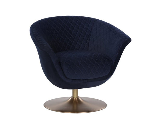 Sunpan - Ikon Carine Swivel Lounge Chair - Quilted Abbington Navy - 108045_CLOSEOUT view 1