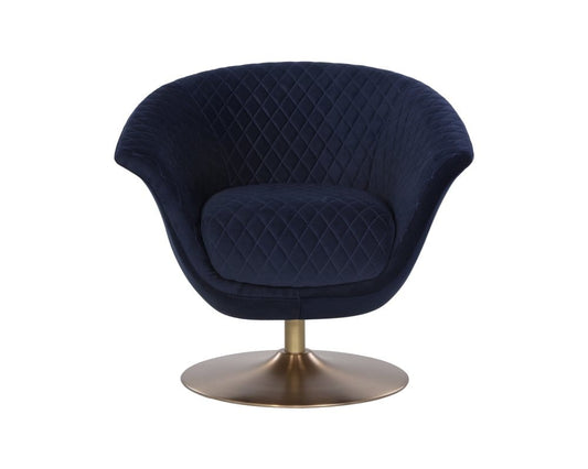 Sunpan - Ikon Carine Swivel Lounge Chair - Quilted Abbington Navy - 108045_CLOSEOUT view 2