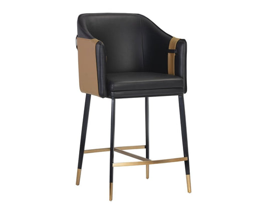 Sunpan - Ikon Carter Counter Stool - Napa Black / Napa Cognac - 106684_CLOSEOUT view 1