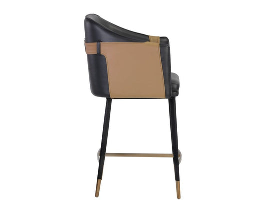Sunpan - Ikon Carter Counter Stool - Napa Black / Napa Cognac - 106684_CLOSEOUT view 2