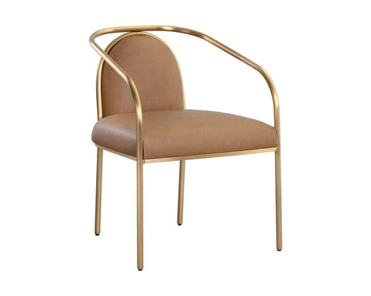 Sunpan - Ikon Cicero Dining Armchair - Milliken Cognac - 111237_CLOSEOUT view 1