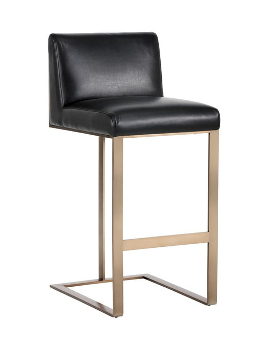 Sunpan - Ikon Dean Barstool - Antique Brass - Cantina Black - 103798 view 1