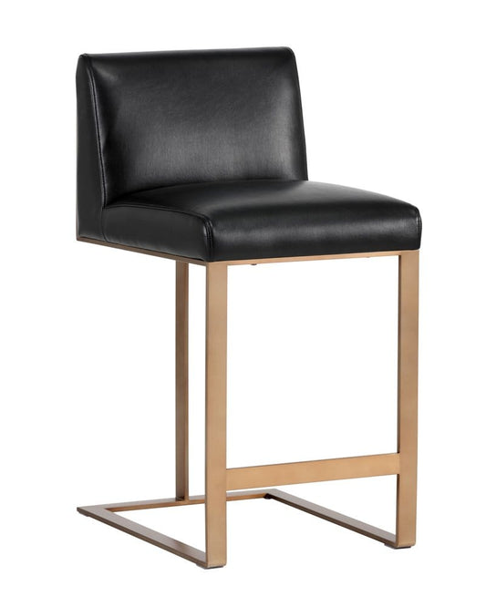 Sunpan - Ikon Dean Counter Stool - Antique Brass - Cantina Black - 103801 view 1