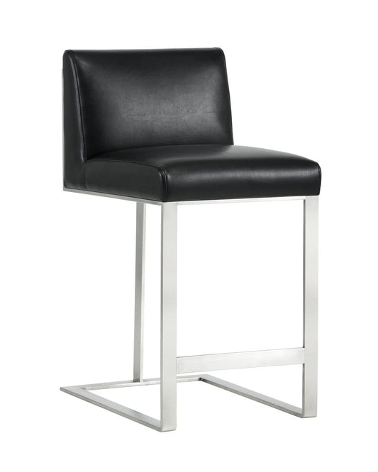 Sunpan - Ikon Dean Counter Stool - Stainless Steel - Cantina Black - 103718_CLOSEOUT view 1