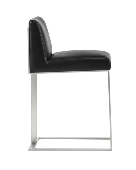Sunpan - Ikon Dean Counter Stool - Stainless Steel - Cantina Black - 103718_CLOSEOUT view 2