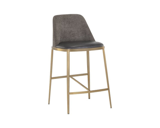 Sunpan - Ikon Dover Counter Stool - Bravo Portabella / Sparrow Grey - 107816_CLOSEOUT view 1