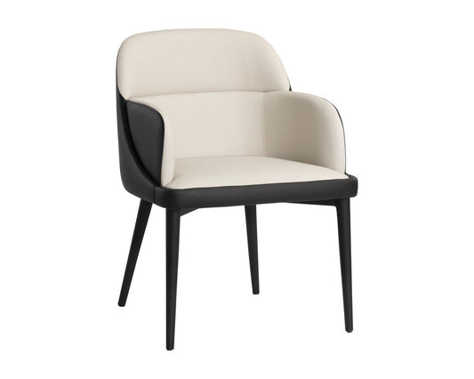 Sunpan - Ikon Hagan Dining Armchair - Dillon Cream / Dillon Black - 105167_CLOSEOUT view 1