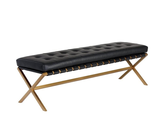 Sunpan - Ikon Kenji Bench Small - Gold - Bravo Black - 105363_CLOSEOUT view 1