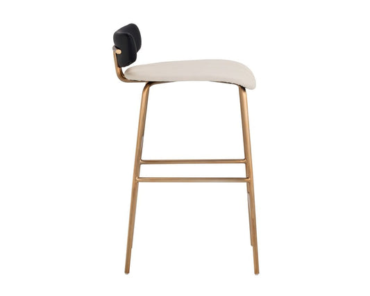 Sunpan - Ikon Lorelei Counter Stool - Dillon Cream / Dillon Black - 106019 view 2