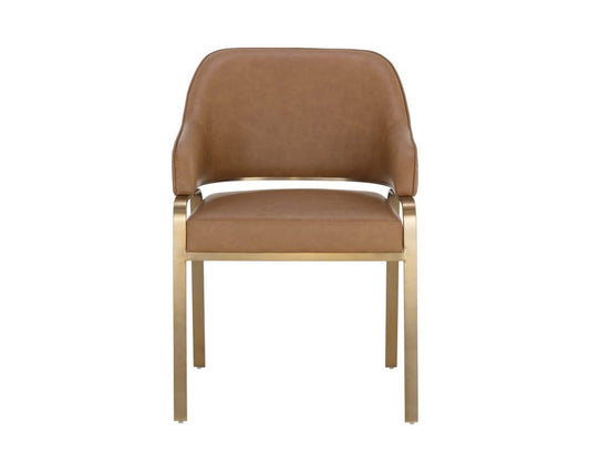 Sunpan - Ikon Malachi Dining Armchair - Milliken Cognac - 111202 view 2
