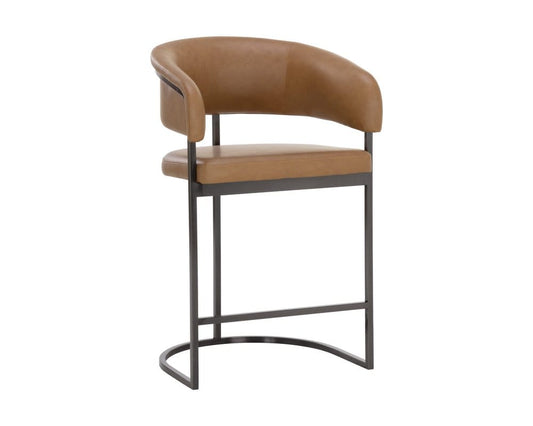 Sunpan - Ikon Marris Counter Stool - Gunmetal - Milliken Cognac - 110907 view 1