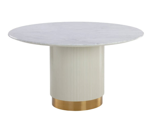Sunpan - Ikon Paloma Dining Table - Round - White Marble 54in - 110253_CLOSEOUT view 1