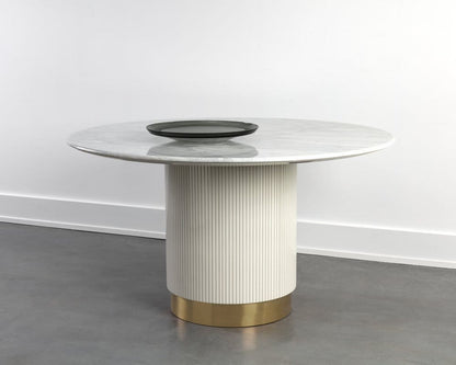 Sunpan - Ikon Paloma Dining Table - Round - White Marble 54in - 110253_CLOSEOUT view 3