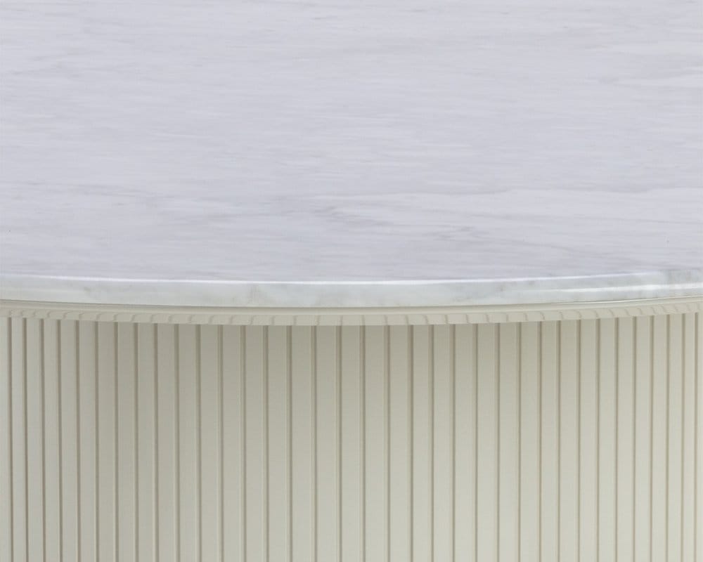 Sunpan - Ikon Paloma Dining Table - Round - White Marble 54in - 110253_CLOSEOUT view 4