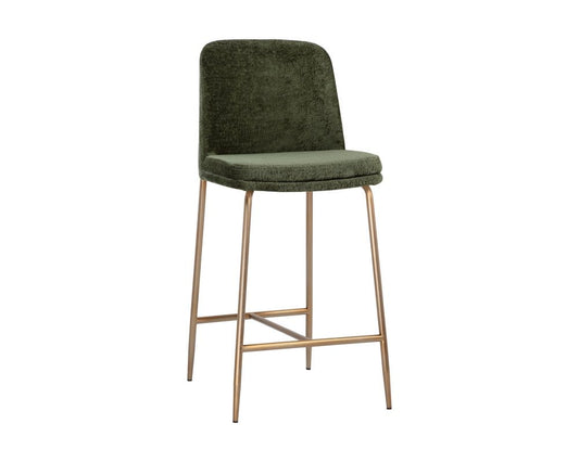 Sunpan - Ikon Zeke Counter Stool - Antique Brass - Bergen Olive - 109183 view 1