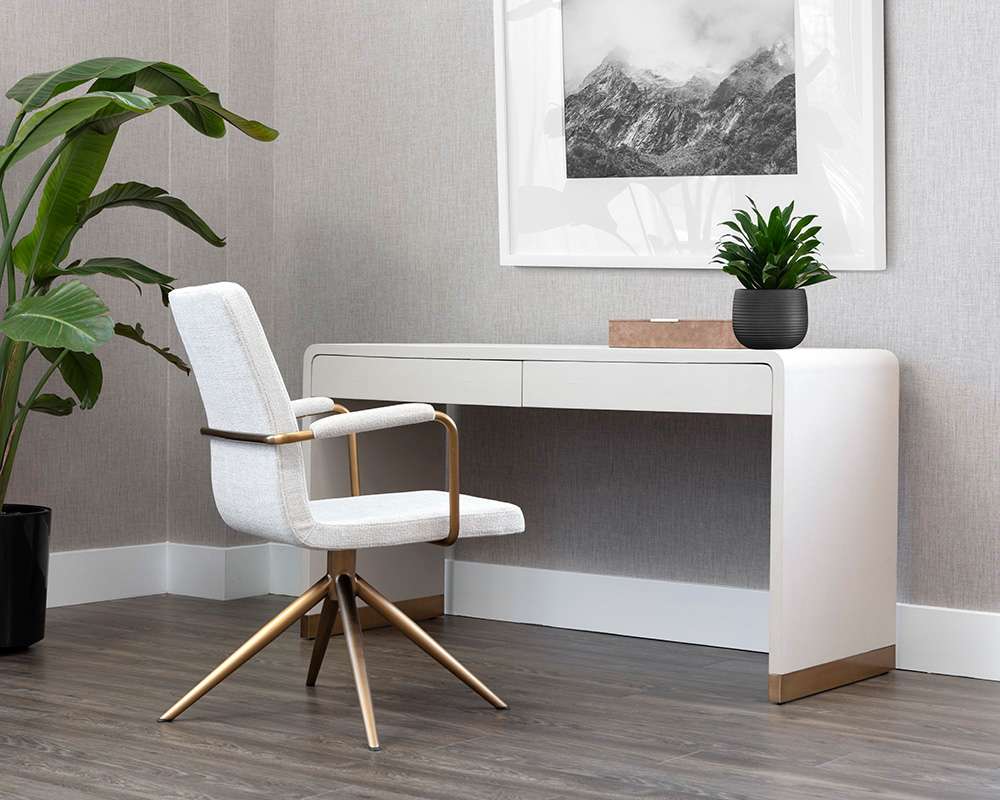 Sunpan - MIXT Ilona Desk - Oyster Shagreen - 109022 veiw 4