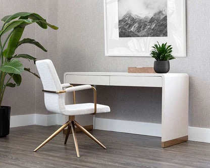 Sunpan - MIXT Ilona Desk - Oyster Shagreen - 109022 veiw 4