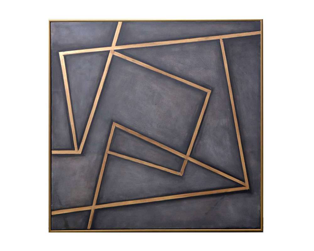 Sunpan - In A Maze - 60in X 60in - Gold Floater Frame - A0198 veiw 1