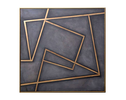 Sunpan - In A Maze - 60in X 60in - Gold Floater Frame - A0198 veiw 1