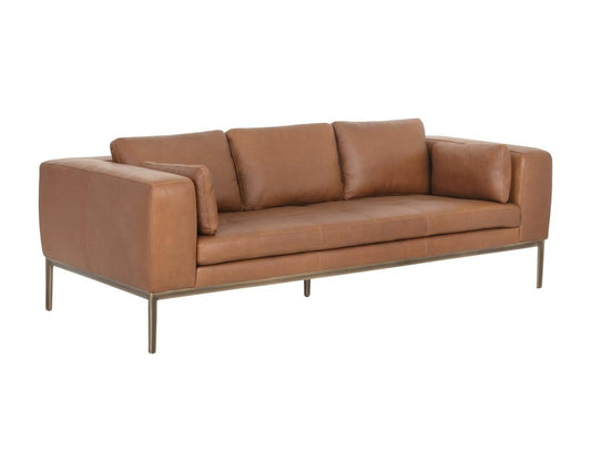 Sunpan - Irongate Burr Sofa - Behike Saddle Leather - 106139 view 1