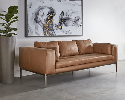Sunpan - Irongate Burr Sofa - Behike Saddle Leather - 106139 view 4
