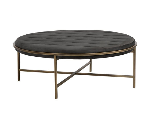 Sunpan - Irongate Ethel Ottoman Round - Piccolo Pebble - 102772 view 1
