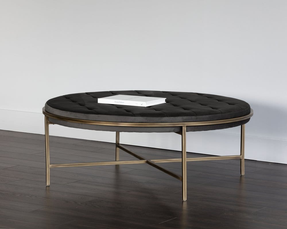 Sunpan - Irongate Ethel Ottoman Round - Piccolo Pebble - 102772 view 2
