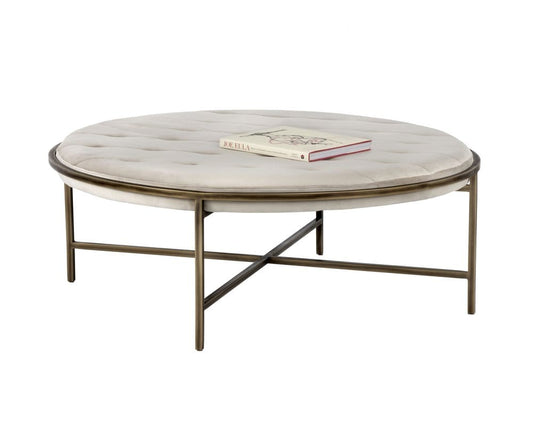 Sunpan - Irongate Ethel Ottoman Round - Piccolo Prosecco - 102773 view 1
