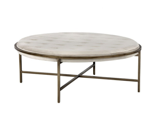 Sunpan - Irongate Ethel Ottoman Round - Piccolo Prosecco - 102773 view 2