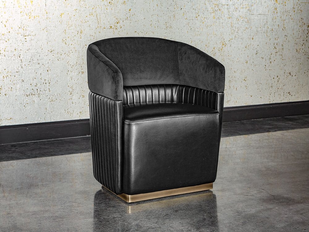 Sunpan - Irongate Genval Wheeled Lounge Chair - Abbington Black / Cantina Black - 105246 view 4