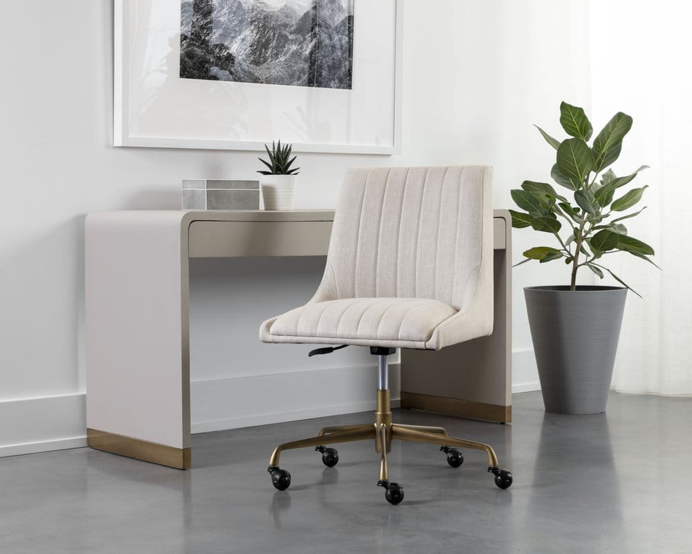 Sunpan - Irongate Halden Office Chair - Beige Linen - 108730 view 11