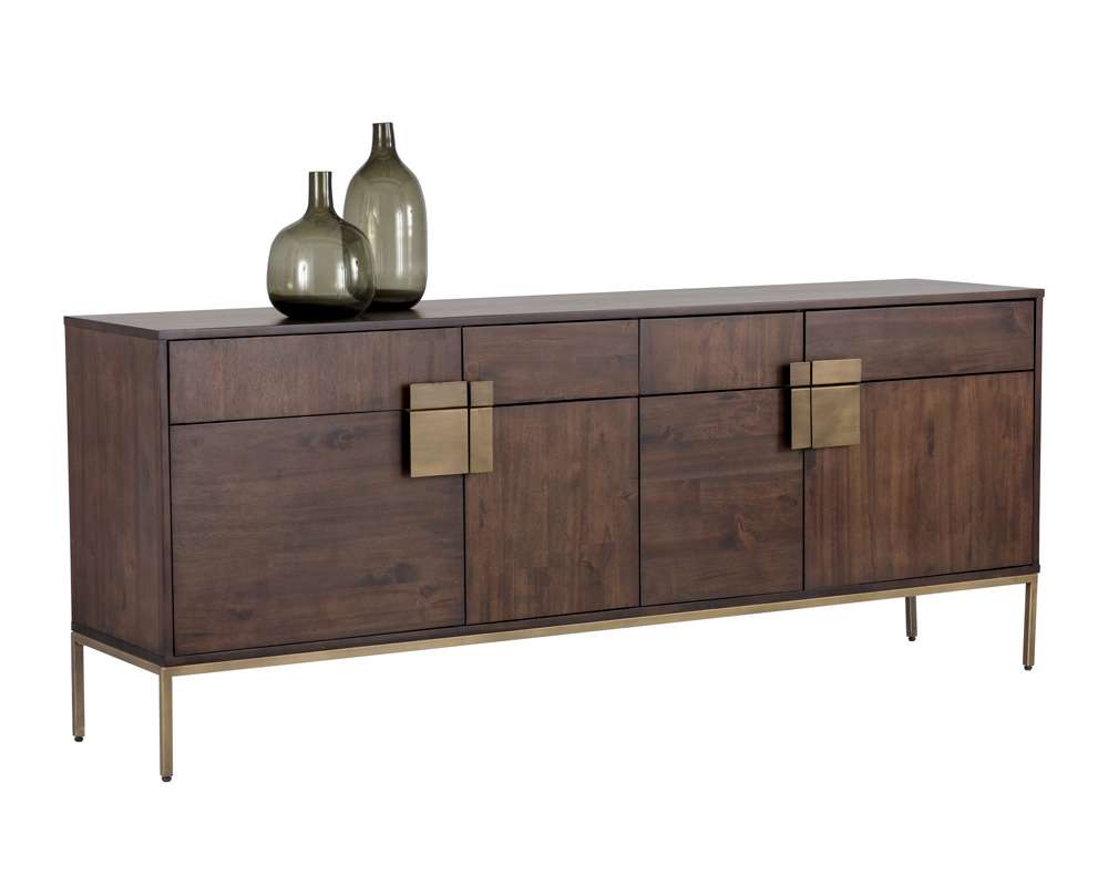 Sunpan - MIXT Jade Sideboard - Antique Brass - Dark Mango - 102927 veiw 1