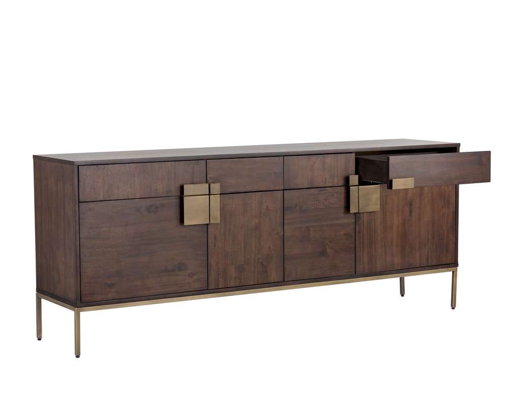 Sunpan - MIXT Jade Sideboard - Antique Brass - Dark Mango - 102927 veiw 3