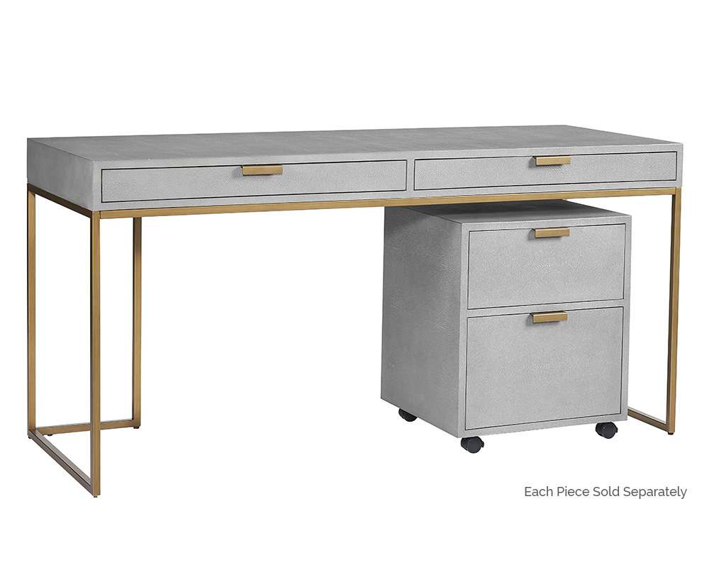 Sunpan - MIXT Jiro Desk - Grey Shagreen - 105443 veiw 4