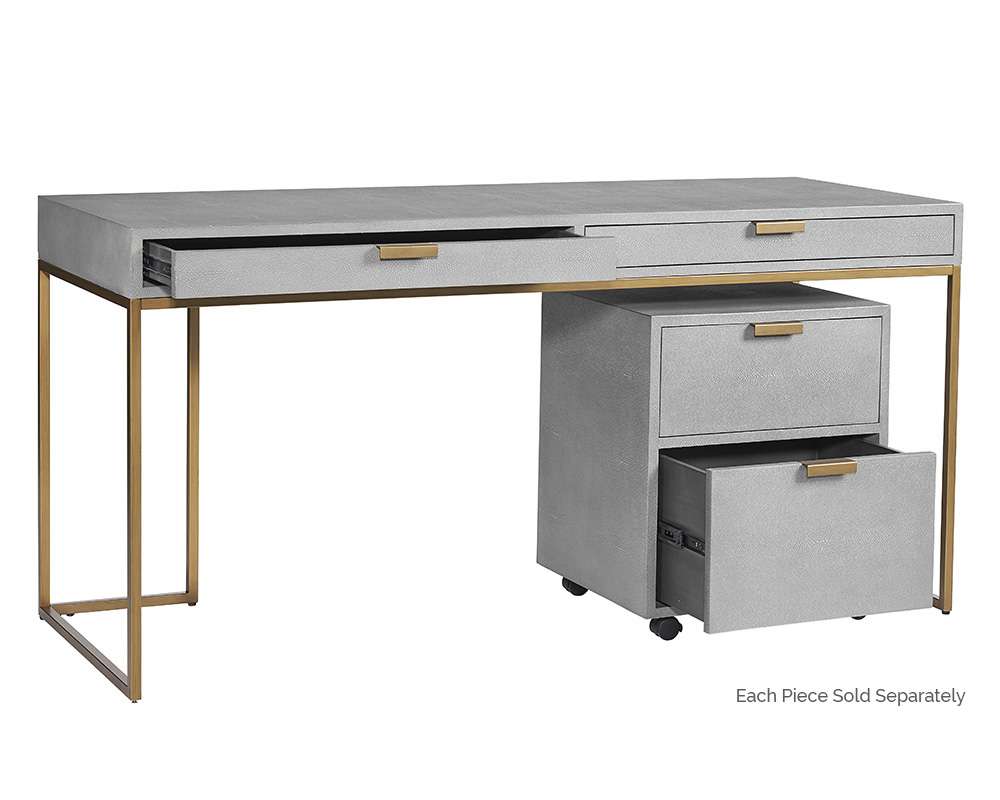 Sunpan - MIXT Jiro Desk - Grey Shagreen - 105443 veiw 5