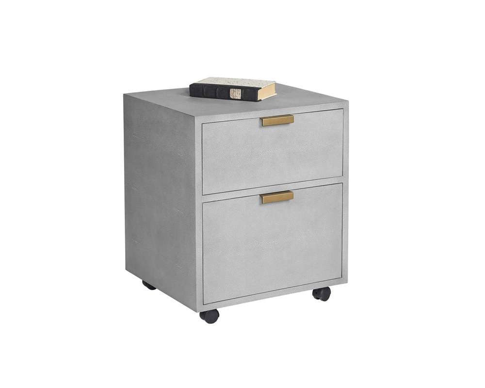 Sunpan - MIXT Jiro File Cabinet - Grey Shagreen - 105444_CLOSEOUT veiw 1