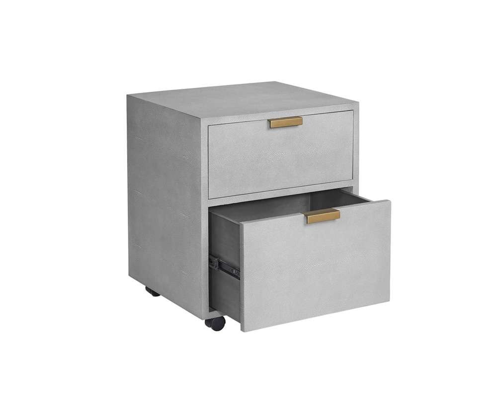 Sunpan - MIXT Jiro File Cabinet - Grey Shagreen - 105444_CLOSEOUT veiw 3