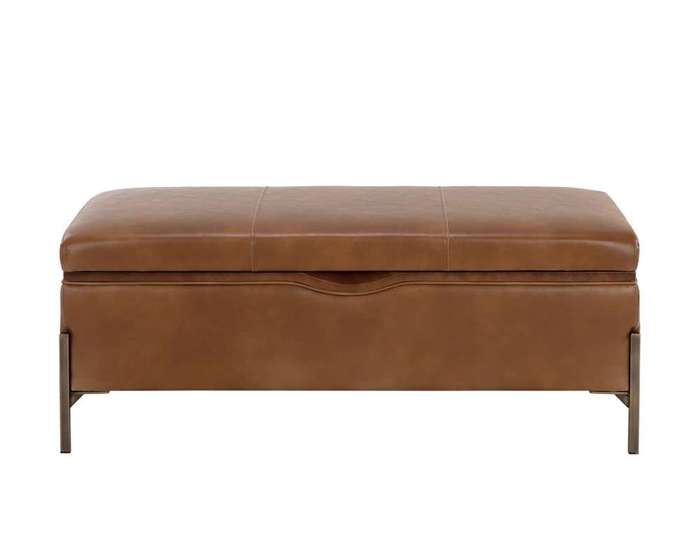 Sunpan - 5West Kael Storage Bench - Tobacco Tan - 109900 veiw 3