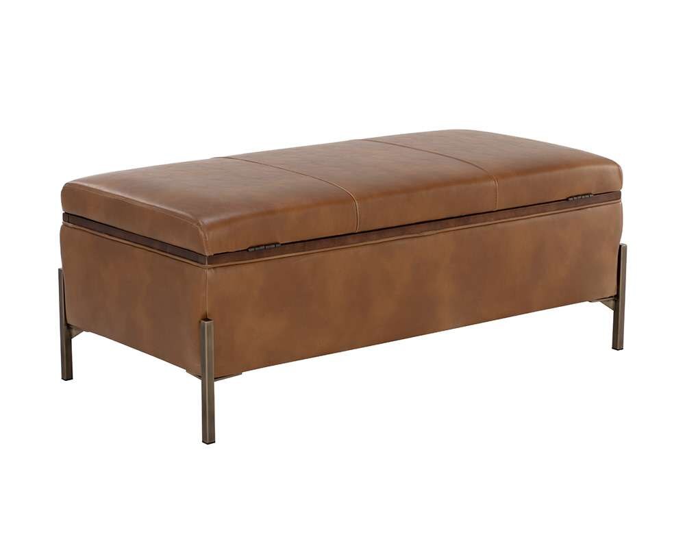 Sunpan - 5West Kael Storage Bench - Tobacco Tan - 109900 veiw 4