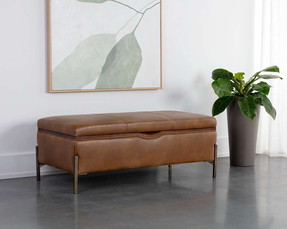 Sunpan - 5West Kael Storage Bench - Tobacco Tan - 109900 veiw 5