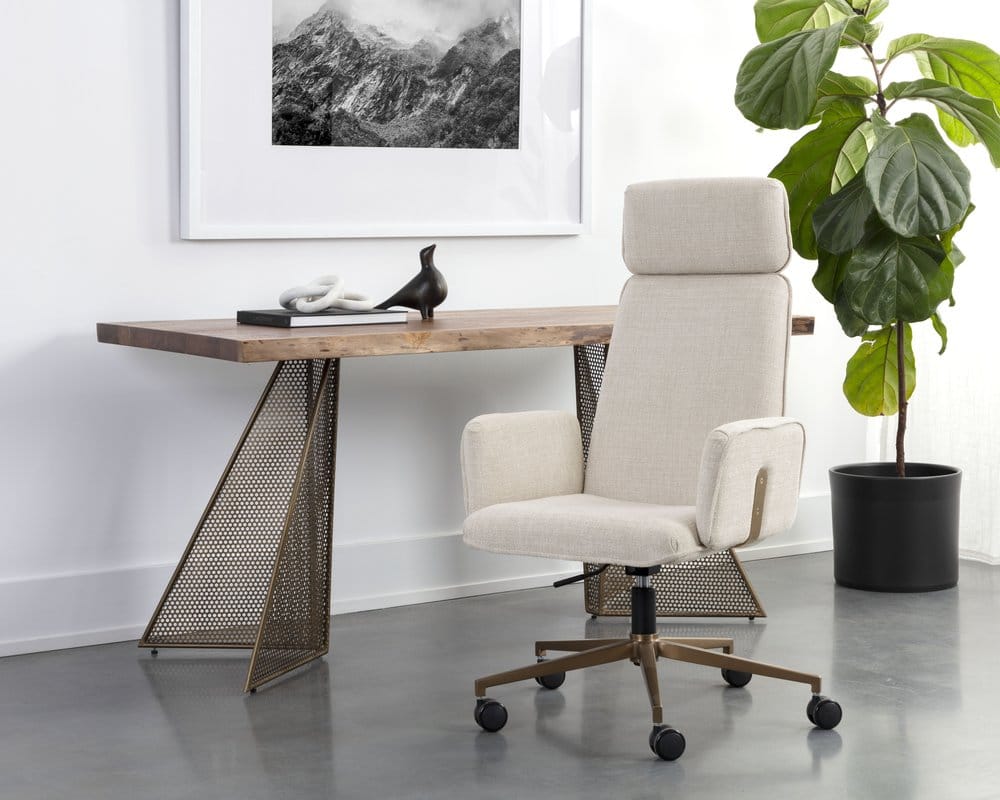 Sunpan - Kalev Office Chair - Chacha Cream - 110264 view 5