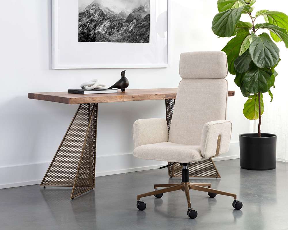 Sunpan - Kalev Office Chair - Chacha Cream - 110264 veiw 5
