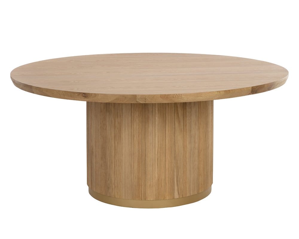 Sunpan - Kalla Dining Table Round - Rustic Oak - 68in - 110774 view 2