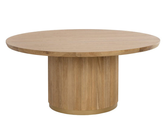 Sunpan - Kalla Dining Table Round - Rustic Oak - 68in - 110774 view 2