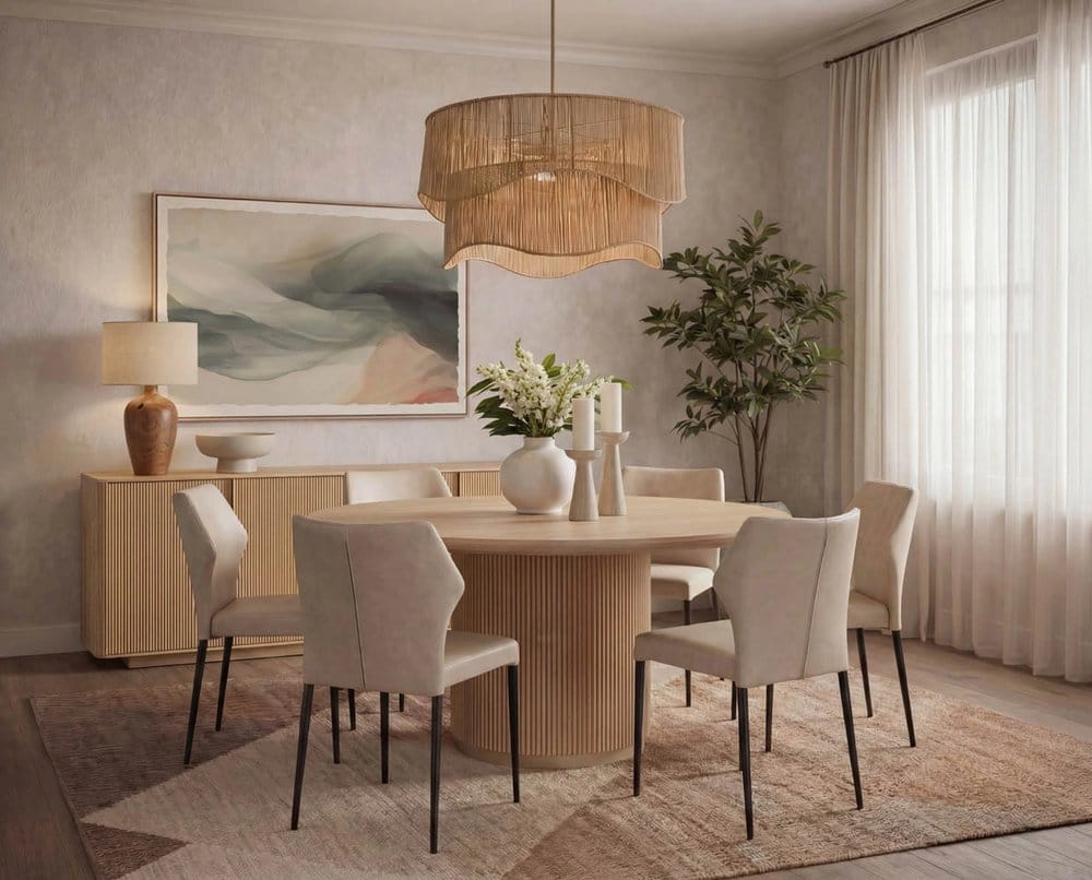 Sunpan - Kalla Dining Table Round - Rustic Oak - 68in - 110774 view 6